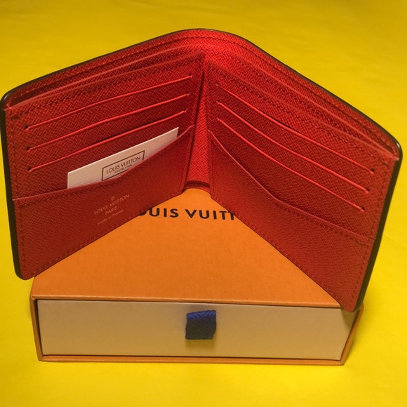 🆕🟠 Supreme x Louis Vuitton 🟠 red 'Slender Wallet' - Picture 6 of 11